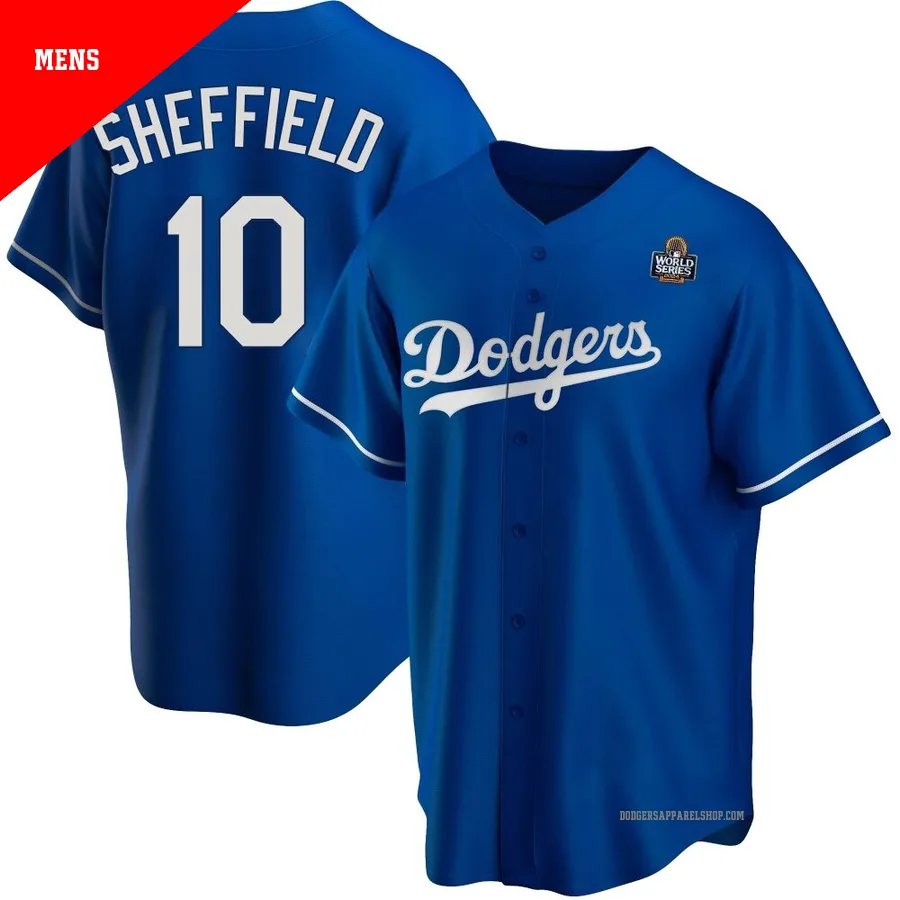 Men's Los Angeles Dodgers ＃10 Gary Sheffield Royal Replica Alternate 2024 World Series Jersey
