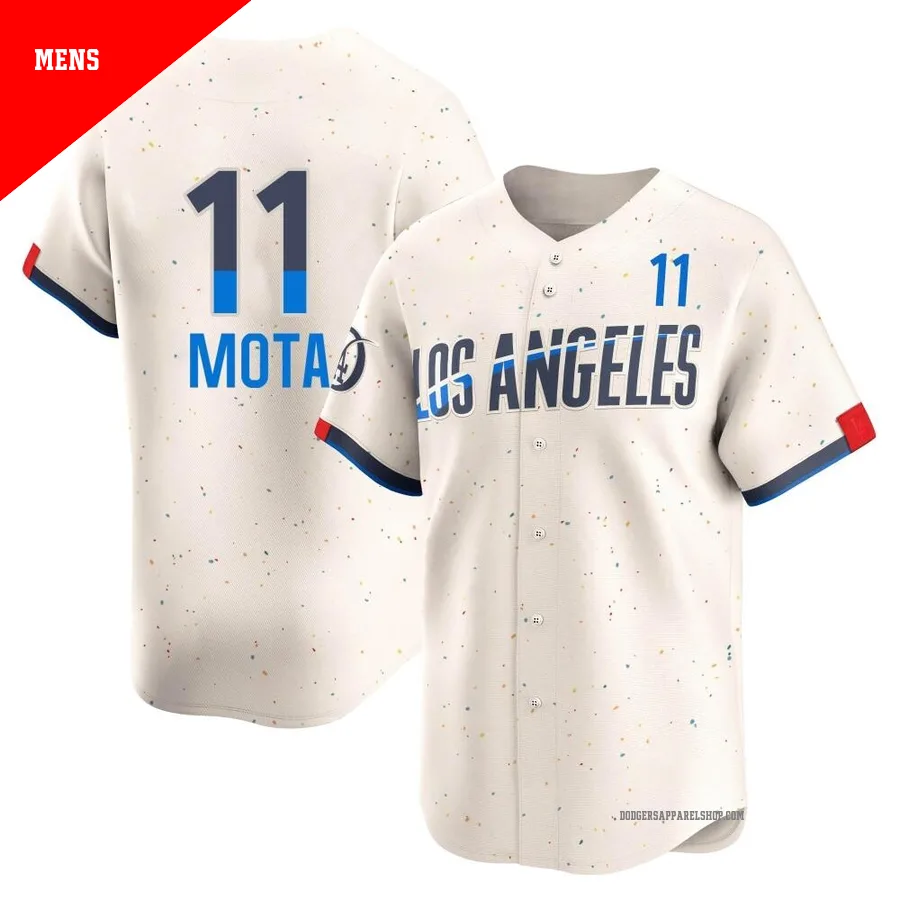 Men's Los Angeles Dodgers ＃11 Manny Mota Cream Limited 2024 City Connect Jersey