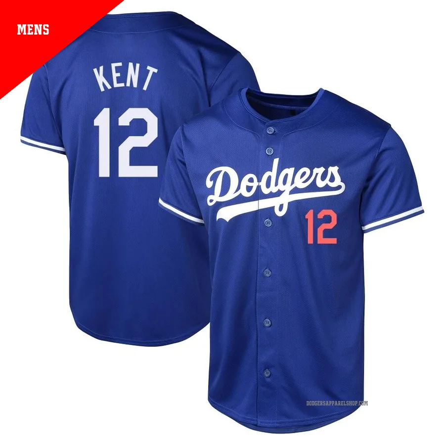 Men's Los Angeles Dodgers ＃12 Jeff Kent Royal Limited Alternate Jersey
