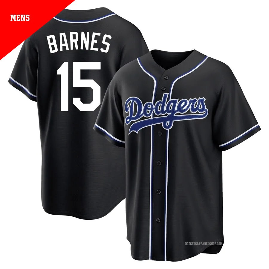 Men's Los Angeles Dodgers ＃15 Austin Barnes Black Replica Fashion Out Jersey