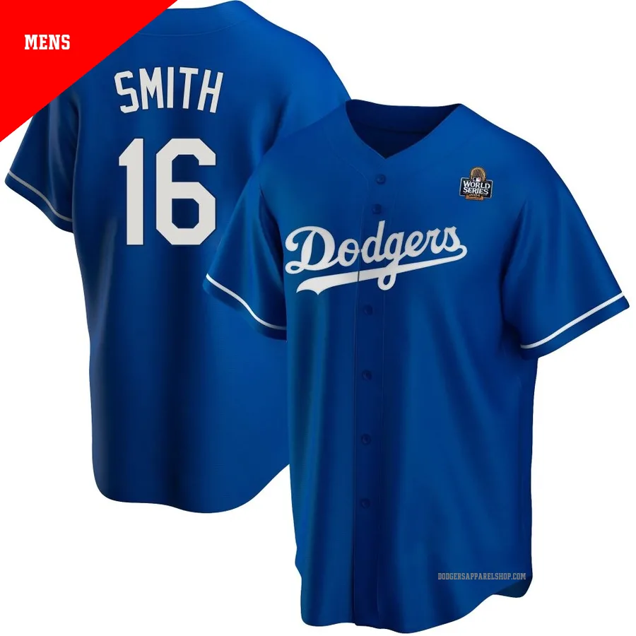 Men's Los Angeles Dodgers ＃16 Will Smith Royal Replica Alternate 2024 World Series Jersey