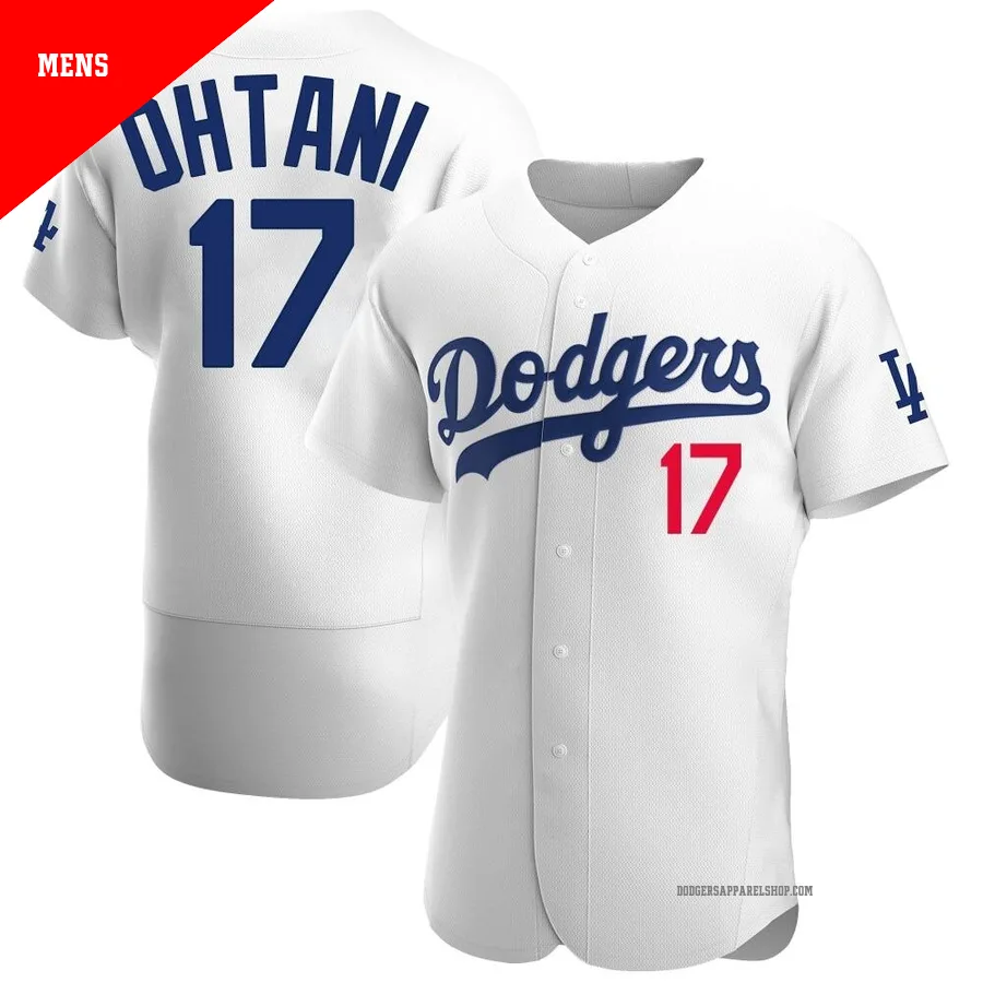 Men's Los Angeles Dodgers ＃17 Shohei Ohtani White Authentic Home Jersey