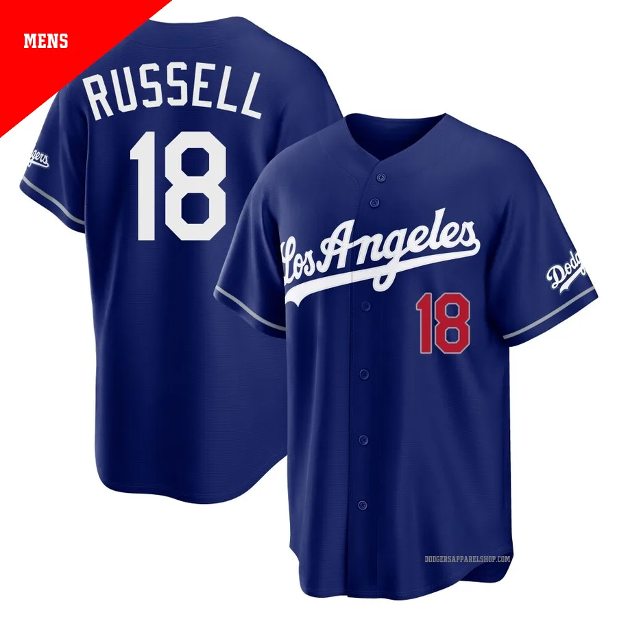 Men's Los Angeles Dodgers ＃18 Bill Russell Royal Limited Alternate Stadium Jersey
