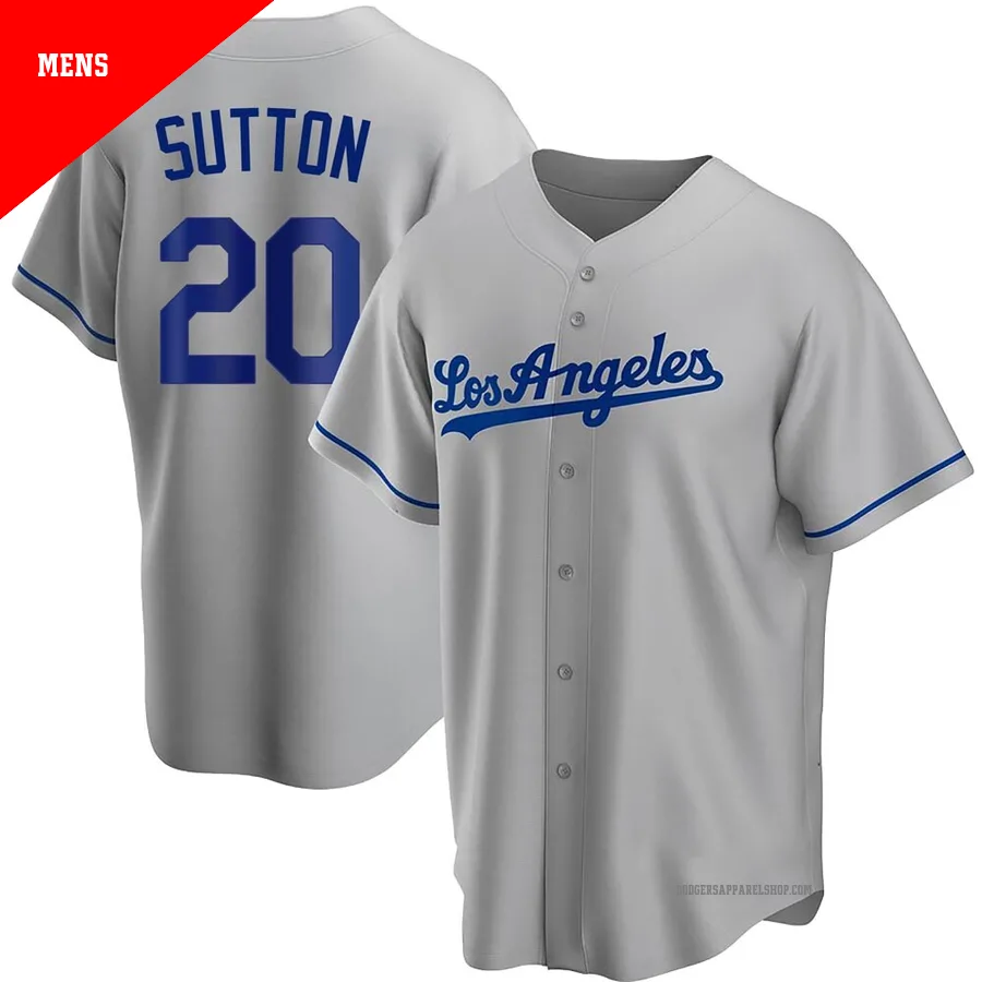 Men's Los Angeles Dodgers ＃20 Don Sutton Gray Replica Road Jersey