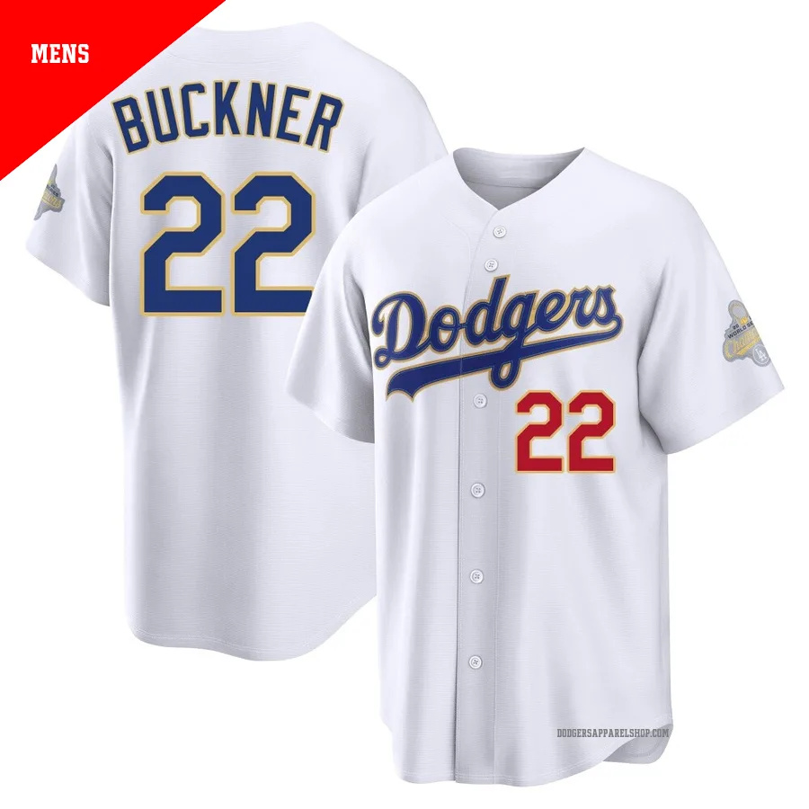 Men's Los Angeles Dodgers ＃22 Bill Buckner Gold Limited White 2026 Collection Stadium Jersey