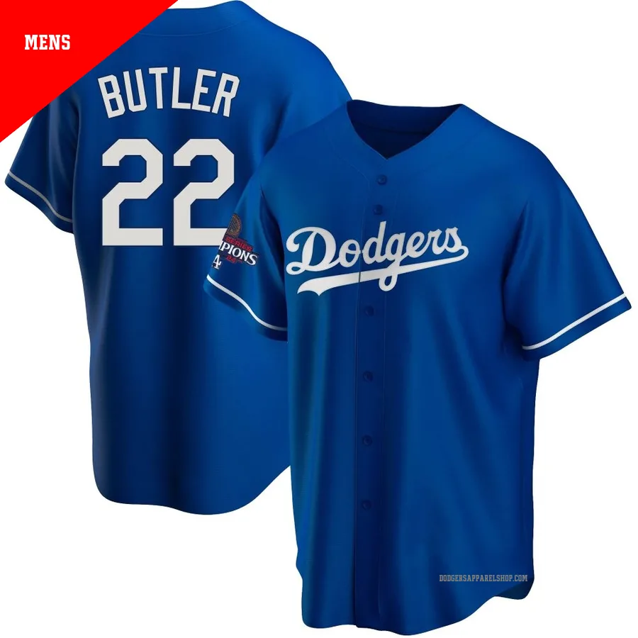 Men's Los Angeles Dodgers ＃22 Brett Butler Royal Replica Alternate 2024 World Series Champions Jersey