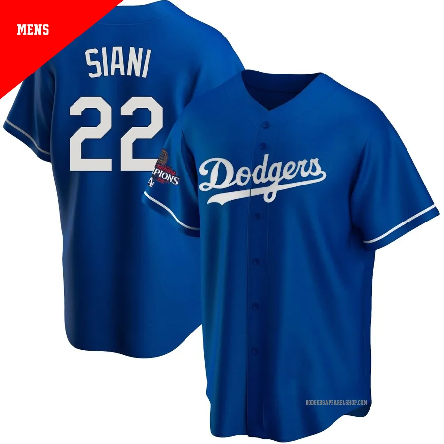 Men's Los Angeles Dodgers ＃22 Michael Siani Royal Replica Alternate 2024 World Series Champions Jersey