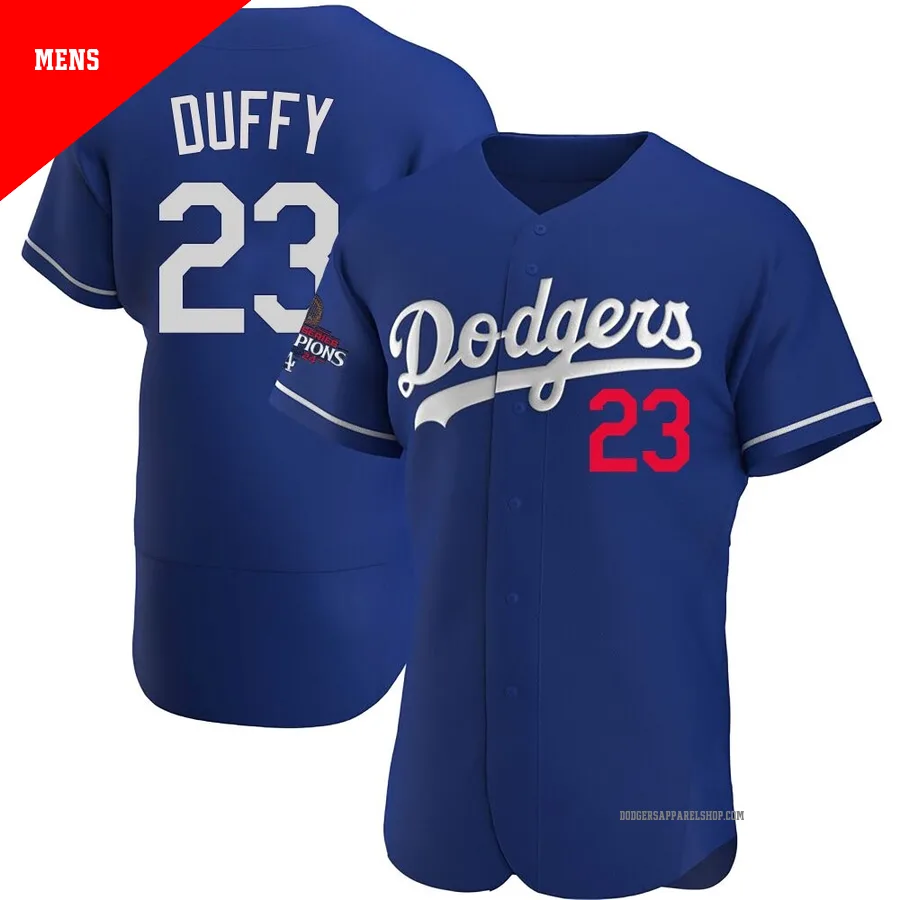 Men's Los Angeles Dodgers ＃23 Danny Duffy Royal Authentic Alternate 2024 World Series Champions Jersey