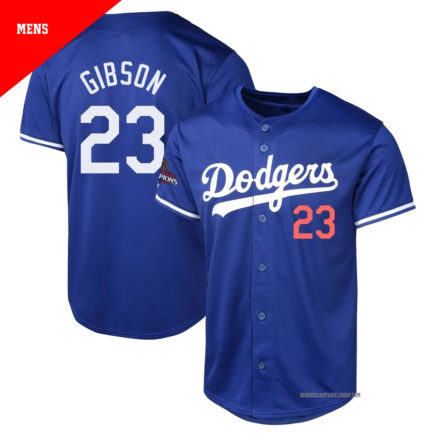 Men's Los Angeles Dodgers ＃23 Kirk Gibson Royal Limited Alternate World Series Champions Jersey