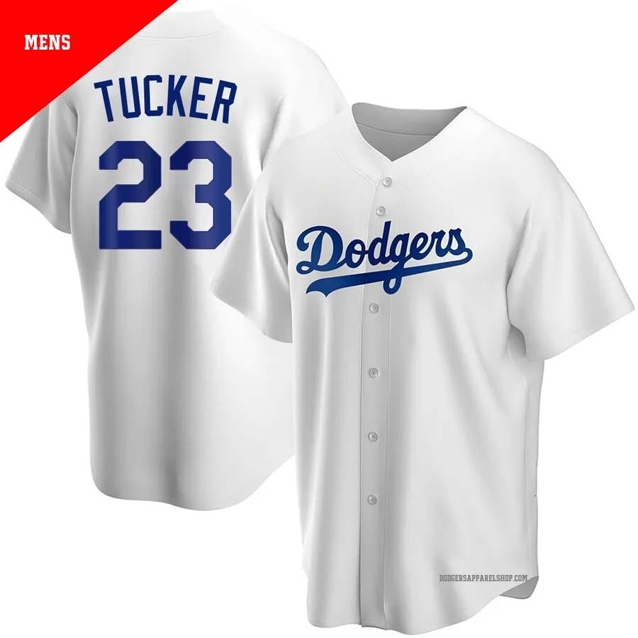 Men's Los Angeles Dodgers ＃23 Kyle Tucker White Replica Home Jersey