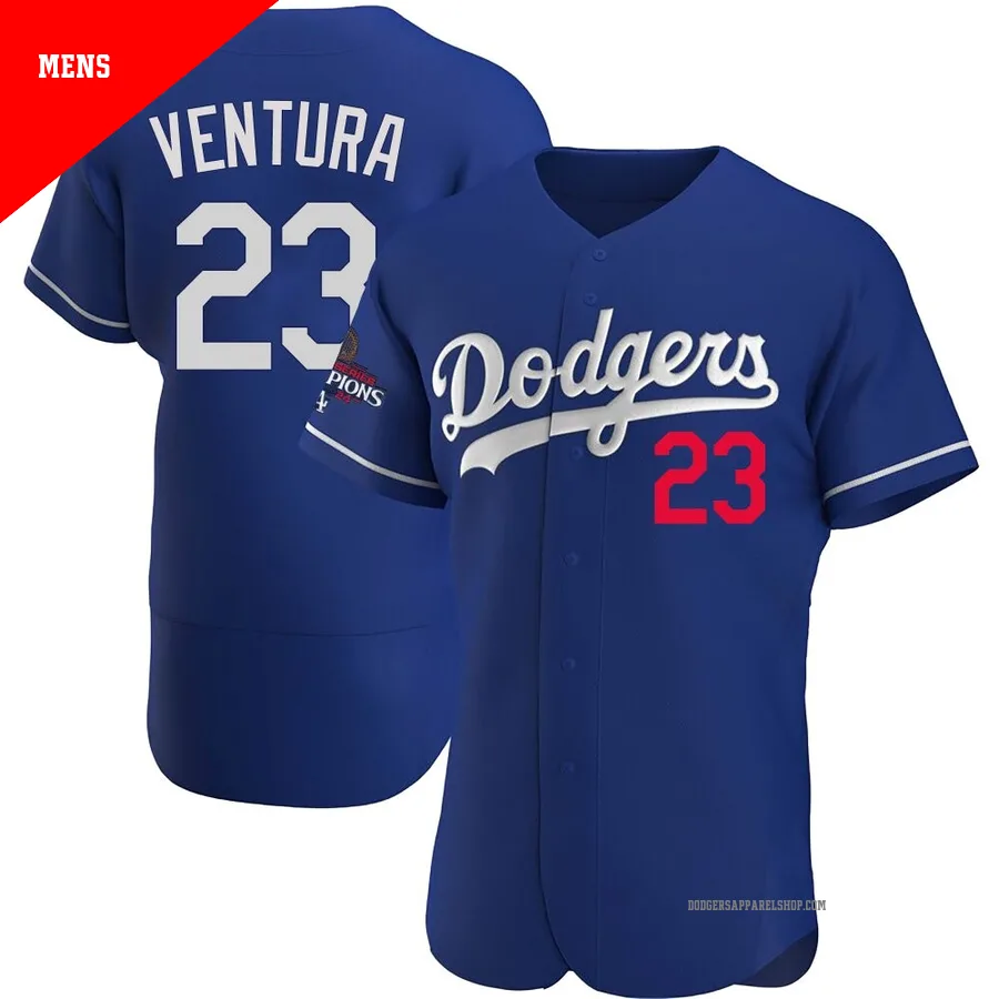 Men's Los Angeles Dodgers ＃23 Robin Ventura Royal Authentic Alternate 2024 World Series Champions Jersey