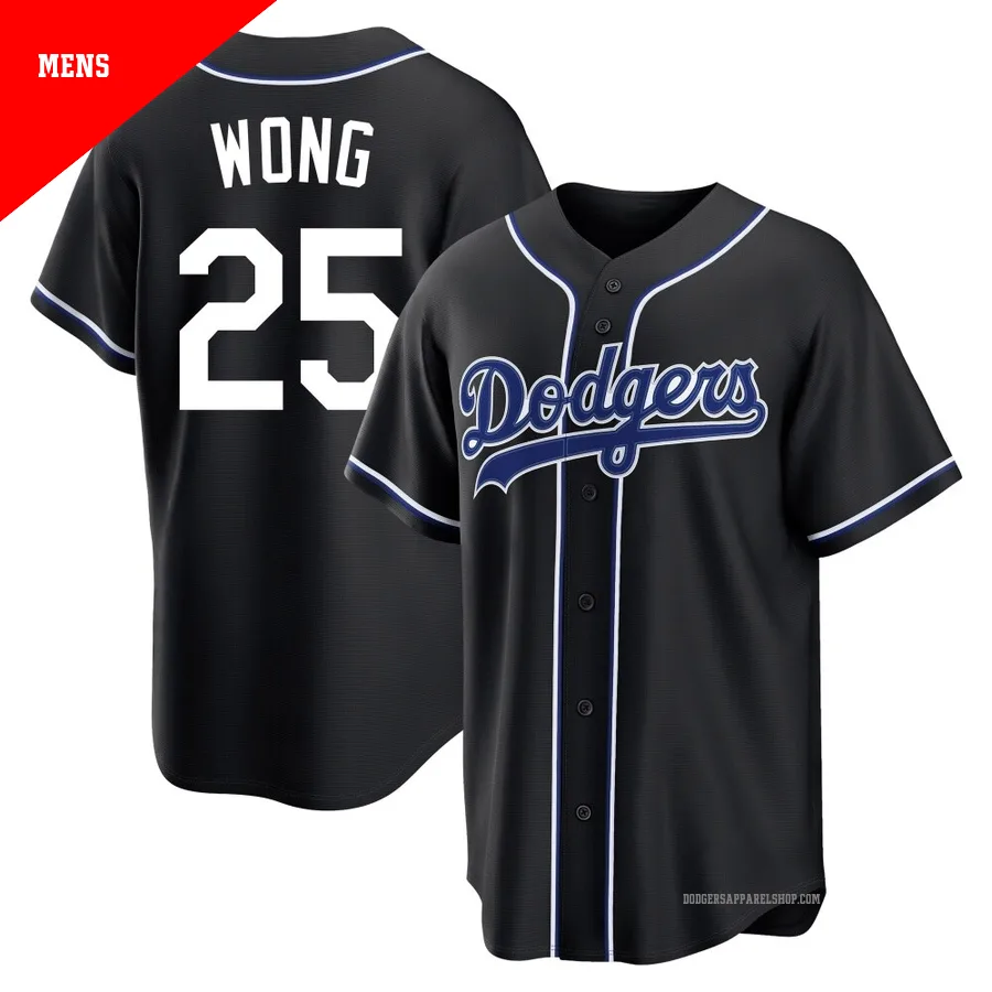 Men's Los Angeles Dodgers ＃25 Kolten Wong Black Replica Fashion Out Jersey
