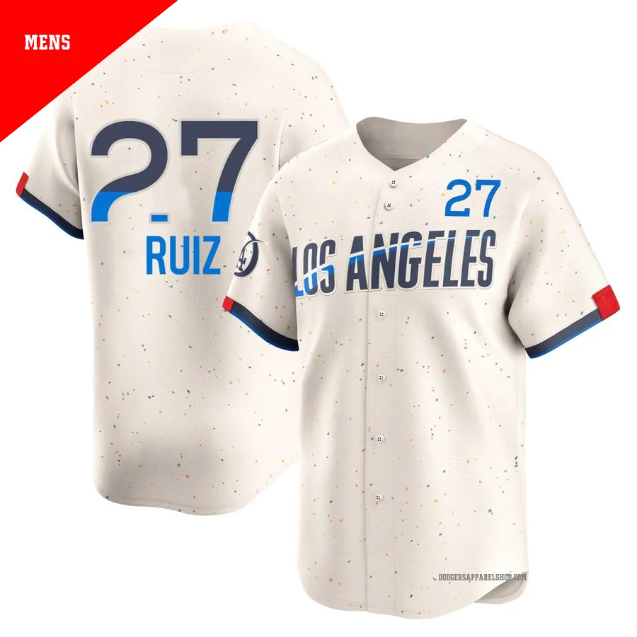 Men's Los Angeles Dodgers ＃27 Esteury Ruiz Cream Limited 2024 City Connect Jersey