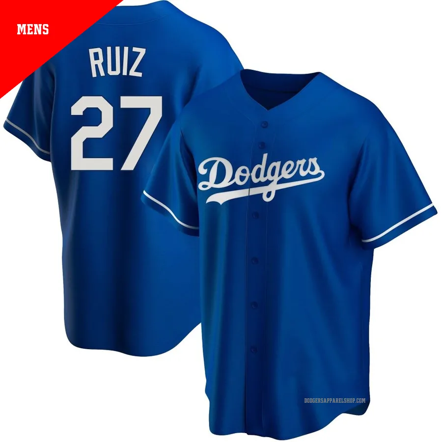 Men's Los Angeles Dodgers ＃27 Esteury Ruiz Royal Replica Alternate Jersey