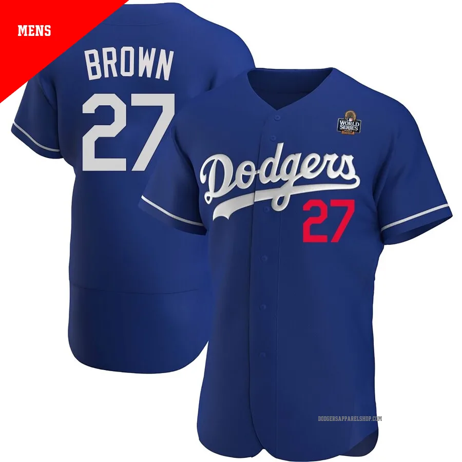 Men's Los Angeles Dodgers ＃27 Kevin Brown Royal Authentic Alternate 2024 World Series Jersey