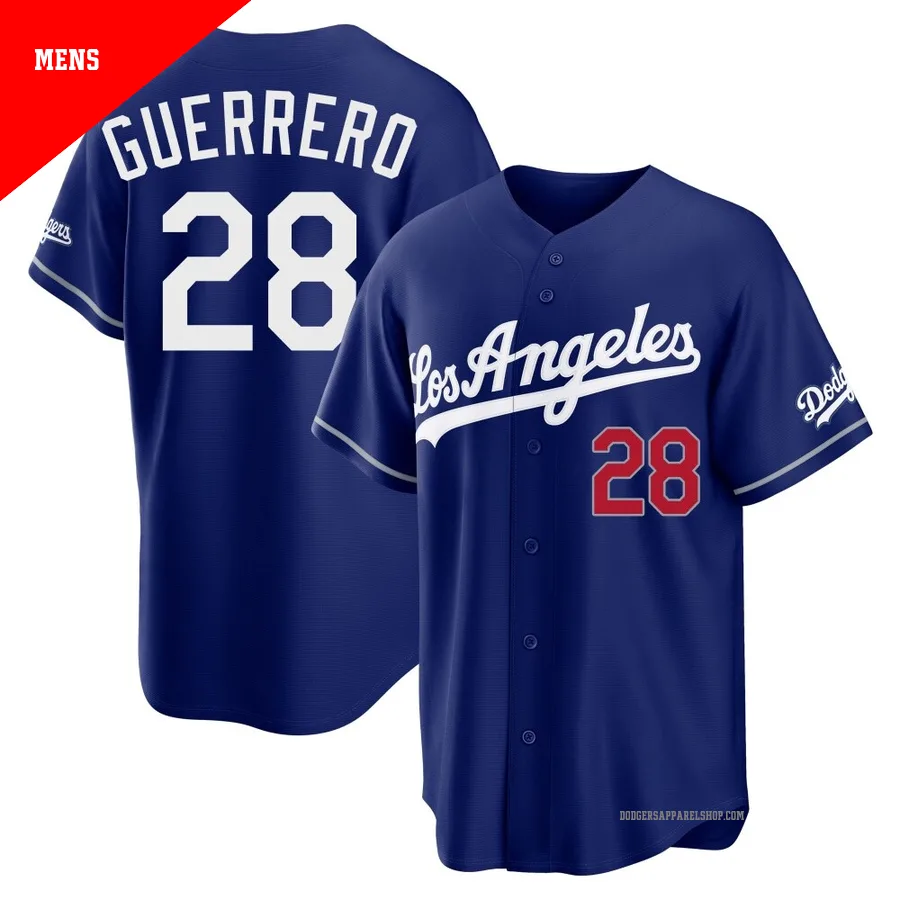 Men's Los Angeles Dodgers ＃28 Pedro Guerrero Royal Limited Alternate Stadium Jersey