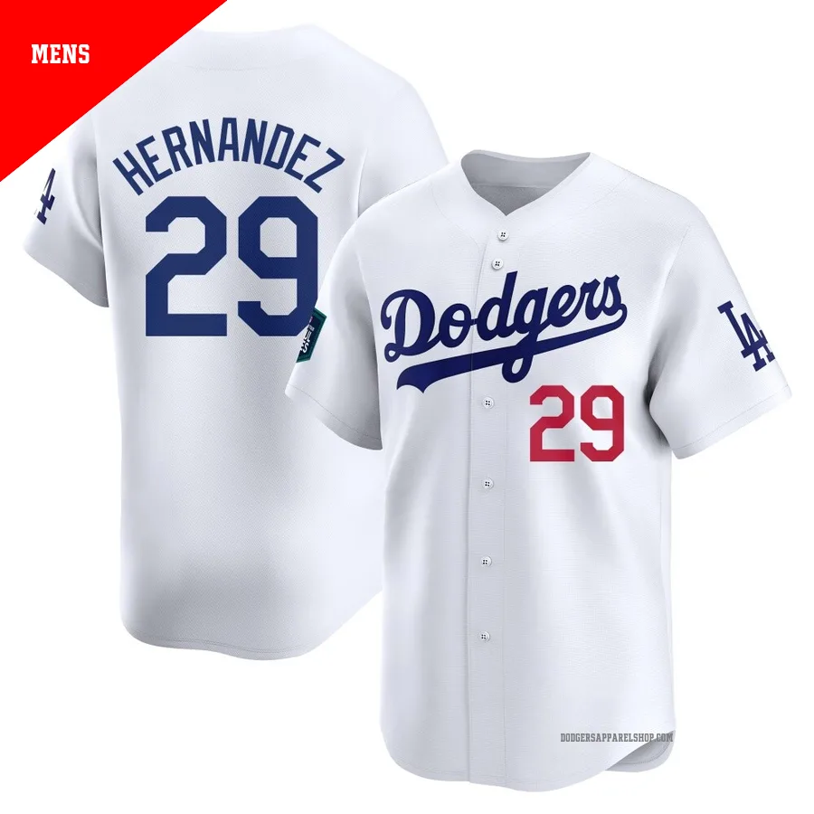 Men's Los Angeles Dodgers ＃29 Jonathan Hernandez White Limited 2024 World Tour Seoul Series Home Jersey