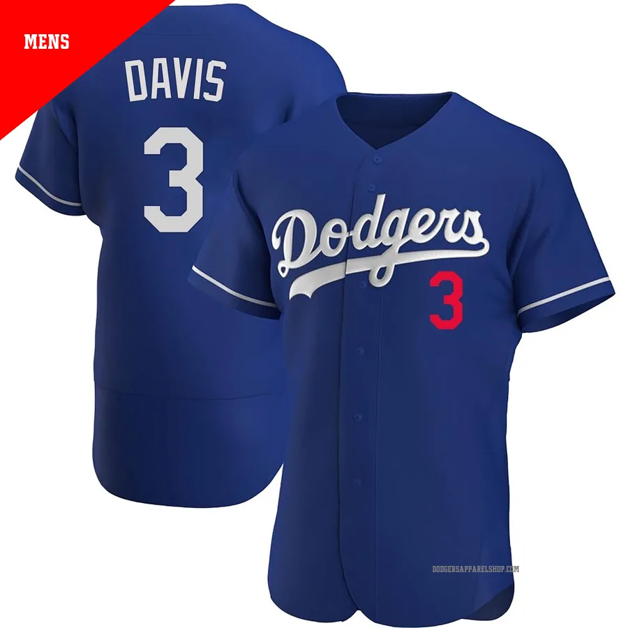Men's Los Angeles Dodgers ＃3 Willie Davis Royal Authentic Alternate Jersey