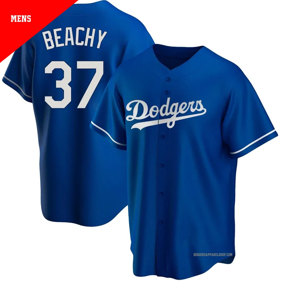 Men's Los Angeles Dodgers ＃37 Brandon Beachy Royal Replica Alternate Jersey