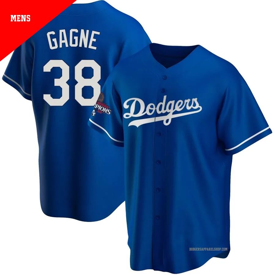 Men's Los Angeles Dodgers ＃38 Eric Gagne Royal Replica Alternate 2024 World Series Champions Jersey