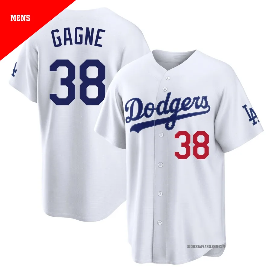 Men's Los Angeles Dodgers ＃38 Eric Gagne White Limited Home Stadium Jersey