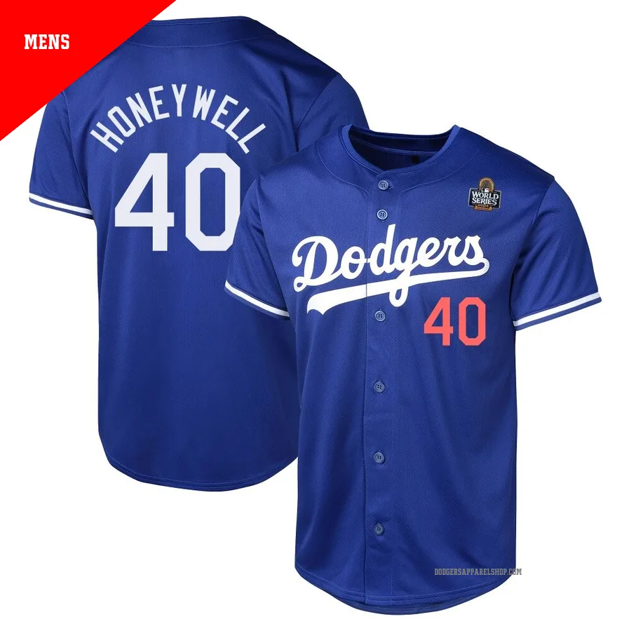 Men's Los Angeles Dodgers ＃40 Brent Honeywell Royal Limited Alternate 2024 World Series Jersey