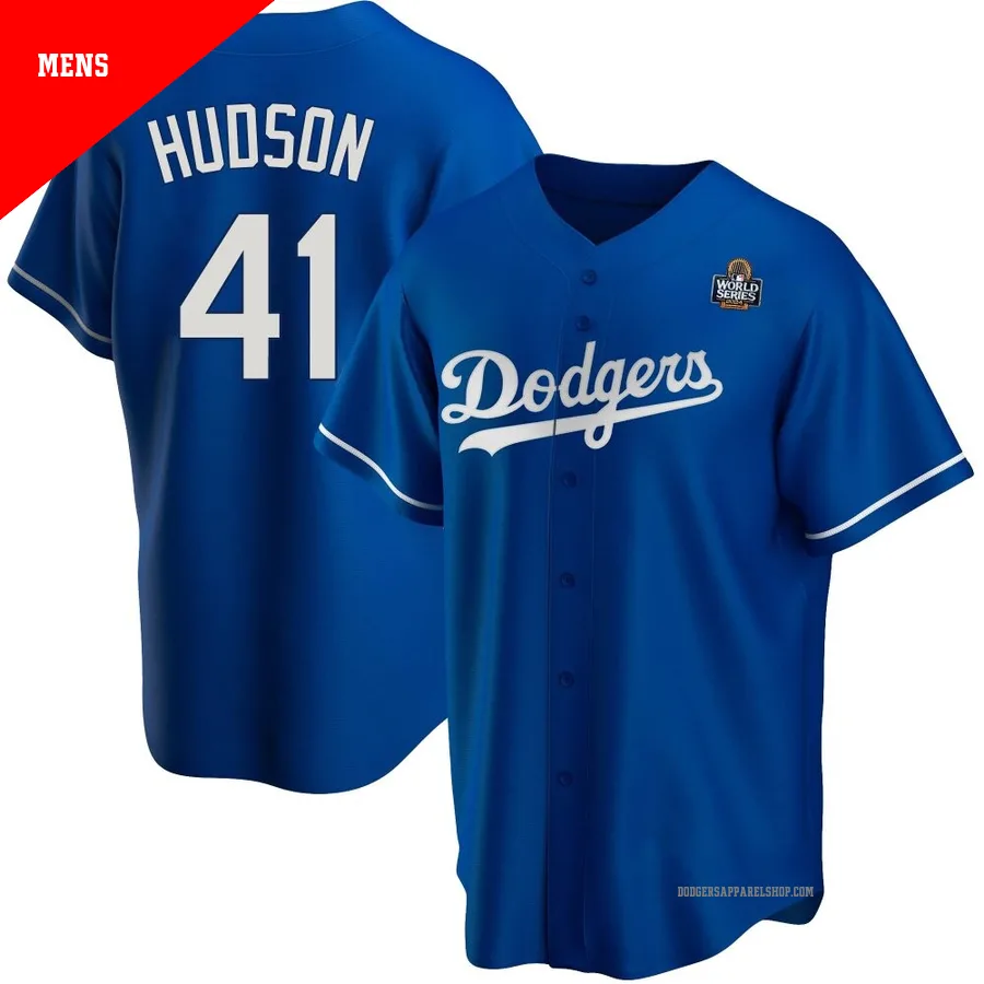 Men's Los Angeles Dodgers ＃41 Daniel Hudson Royal Replica Alternate 2024 World Series Jersey