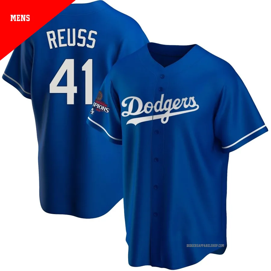 Men's Los Angeles Dodgers ＃41 Jerry Reuss Royal Replica Alternate 2024 World Series Champions Jersey