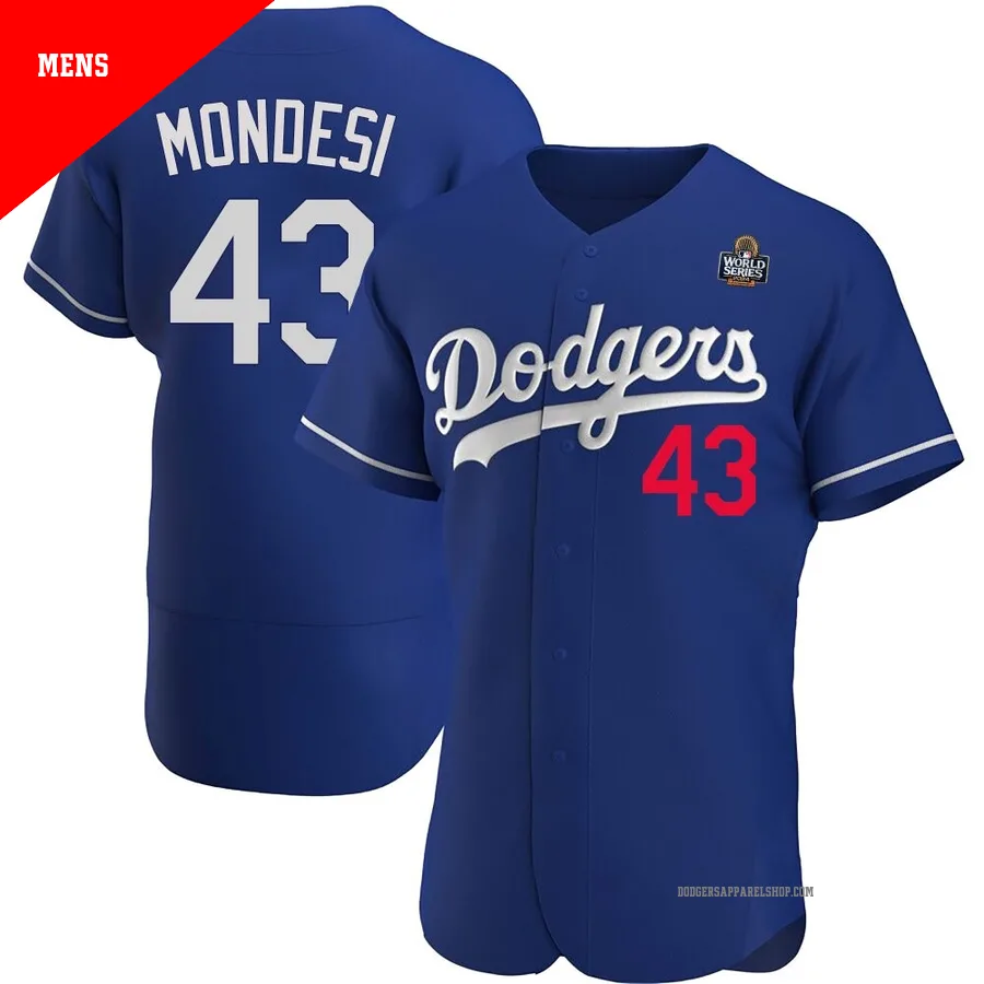 Men's Los Angeles Dodgers ＃43 Raul Mondesi Royal Authentic Alternate 2024 World Series Jersey