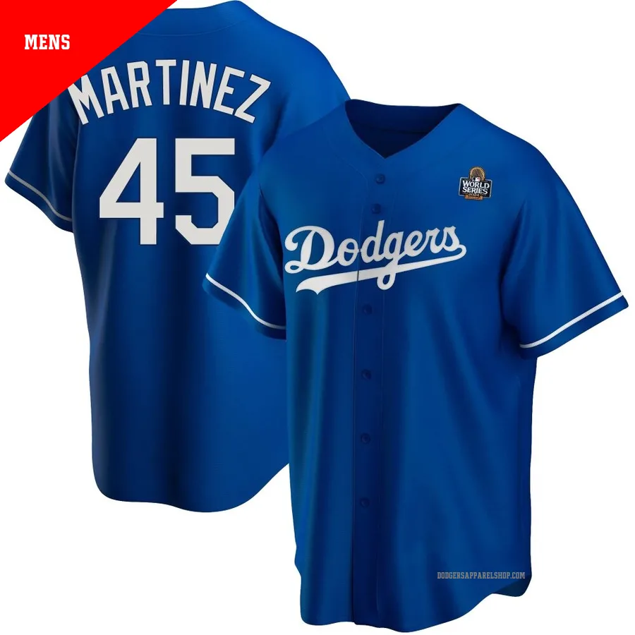 Men's Los Angeles Dodgers ＃45 Pedro Martinez Royal Replica Alternate 2024 World Series Jersey