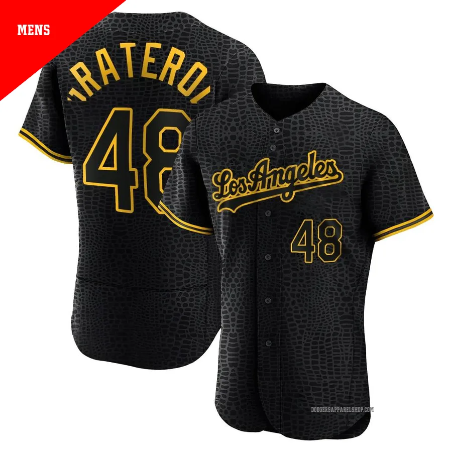 Men's Los Angeles Dodgers ＃48 Brusdar Graterol Black Authentic Snake Skin City Jersey