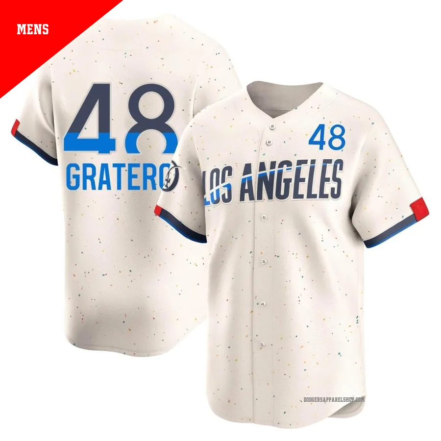 Men's Los Angeles Dodgers ＃48 Brusdar Graterol Cream Limited 2024 City Connect Jersey