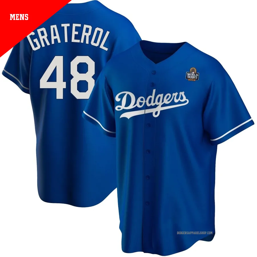 Men's Los Angeles Dodgers ＃48 Brusdar Graterol Royal Replica Alternate 2024 World Series Jersey