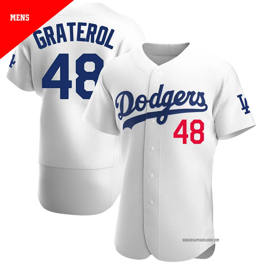 Men's Los Angeles Dodgers ＃48 Brusdar Graterol White Authentic Home Jersey
