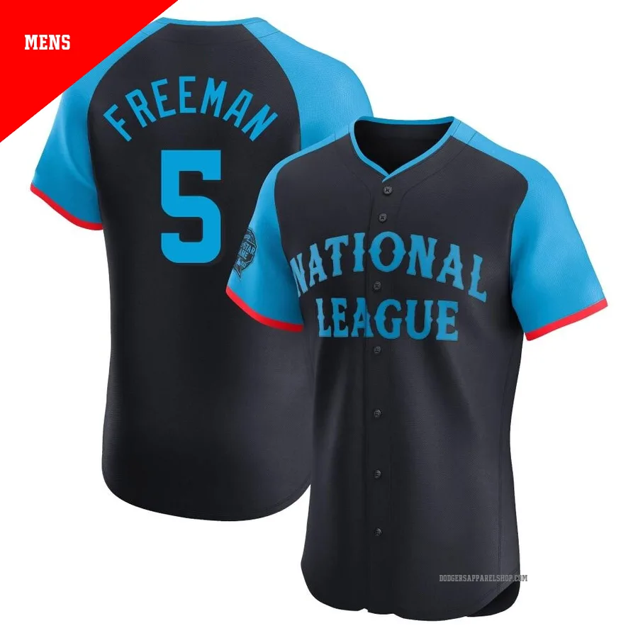 Men's Los Angeles Dodgers ＃5 Freddie Freeman Navy Elite National League 2024 All-Star Game Jersey