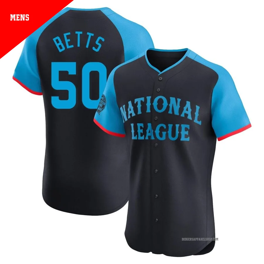Men's Los Angeles Dodgers ＃50 Mookie Betts Navy Elite National League 2024 All-Star Game Jersey