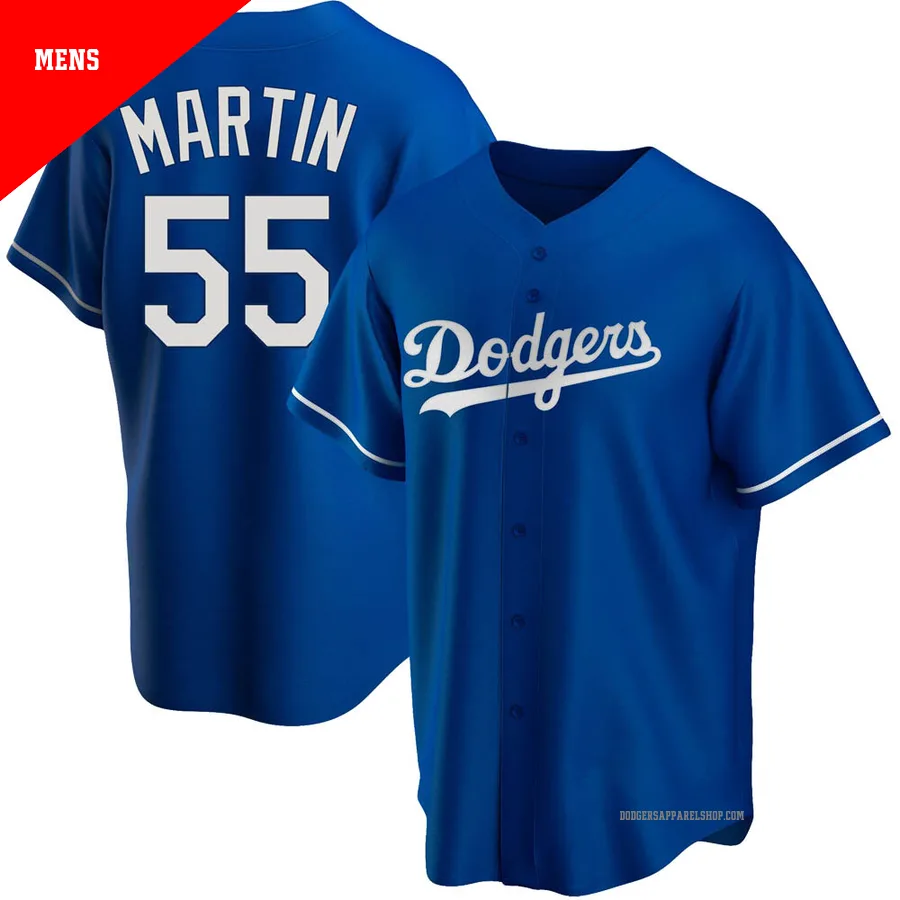 Men's Los Angeles Dodgers ＃55 Russell Martin Royal Replica Alternate Jersey