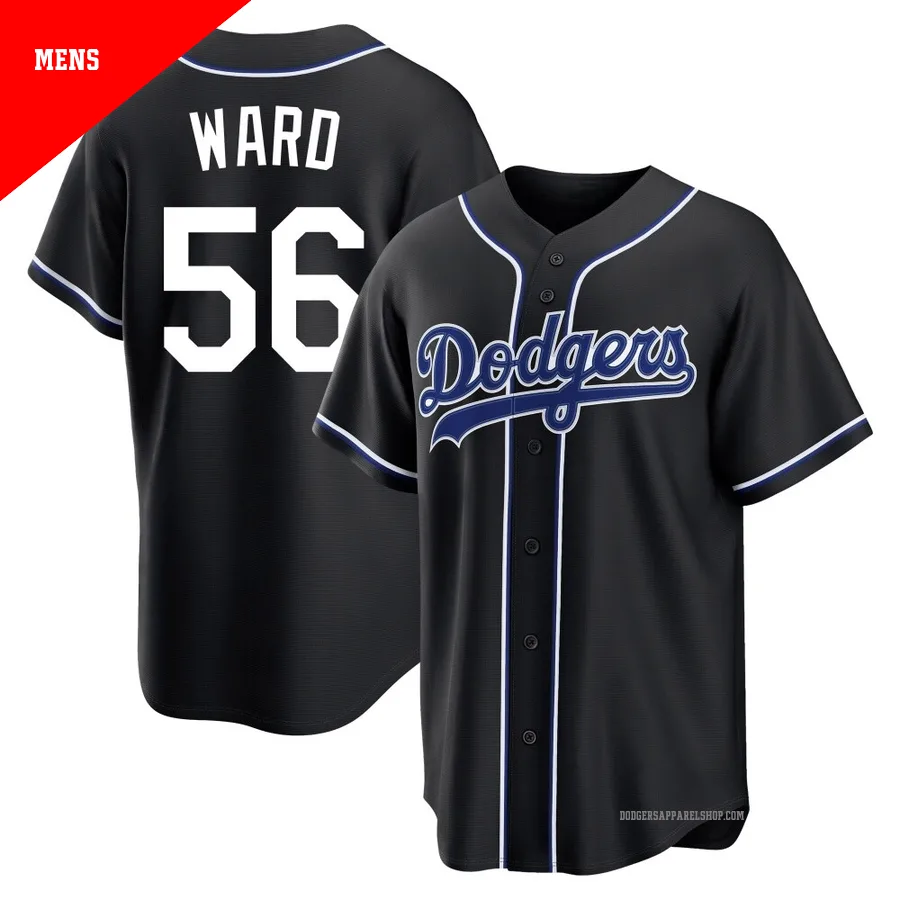 Men's Los Angeles Dodgers ＃56 Ryan Ward Black Replica Fashion Out Jersey