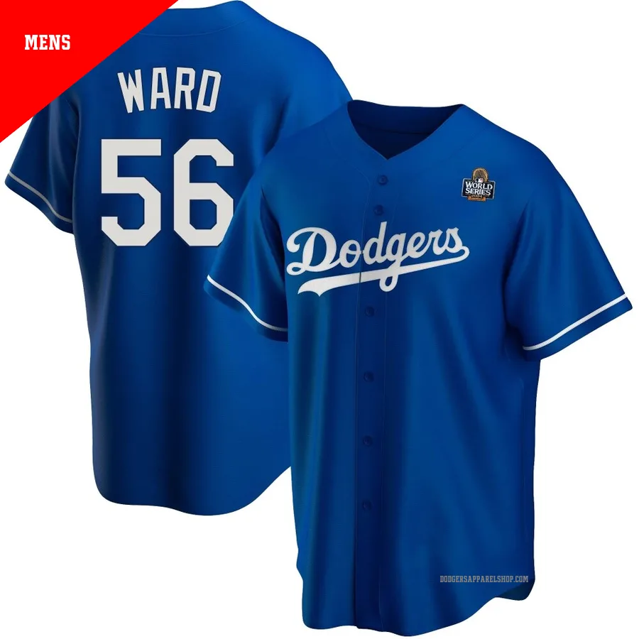 Men's Los Angeles Dodgers ＃56 Ryan Ward Royal Replica Alternate 2024 World Series Jersey
