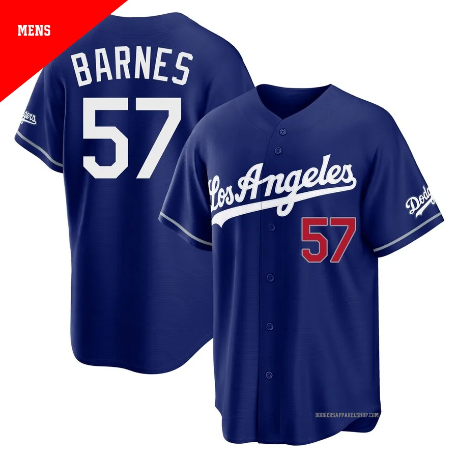 Men's Los Angeles Dodgers ＃57 Charlie Barnes Royal Limited Alternate Stadium Jersey