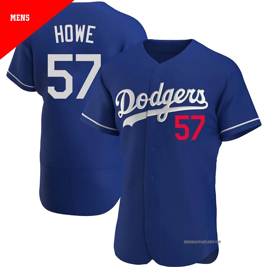 Men's Los Angeles Dodgers ＃57 Steve Howe Royal Authentic Alternate Jersey