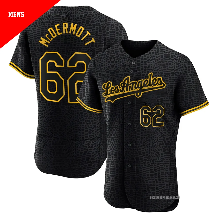 Men's Los Angeles Dodgers ＃62 Chayce McDermott Black Authentic Snake Skin City Jersey