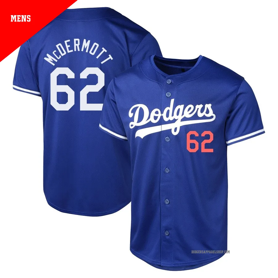 Men's Los Angeles Dodgers ＃62 Chayce McDermott Royal Limited Alternate Jersey