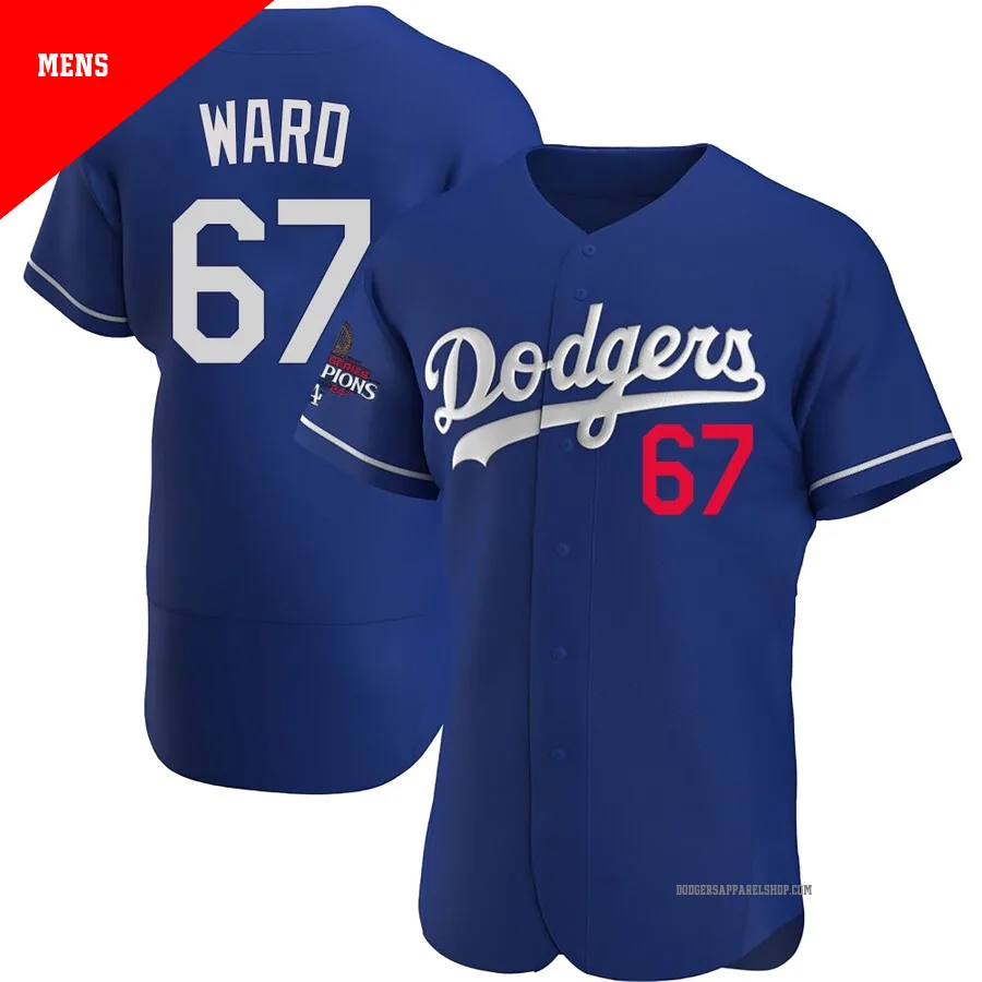 Men's Los Angeles Dodgers ＃67 Ryan Ward Royal Authentic Alternate 2024 World Series Champions Jersey