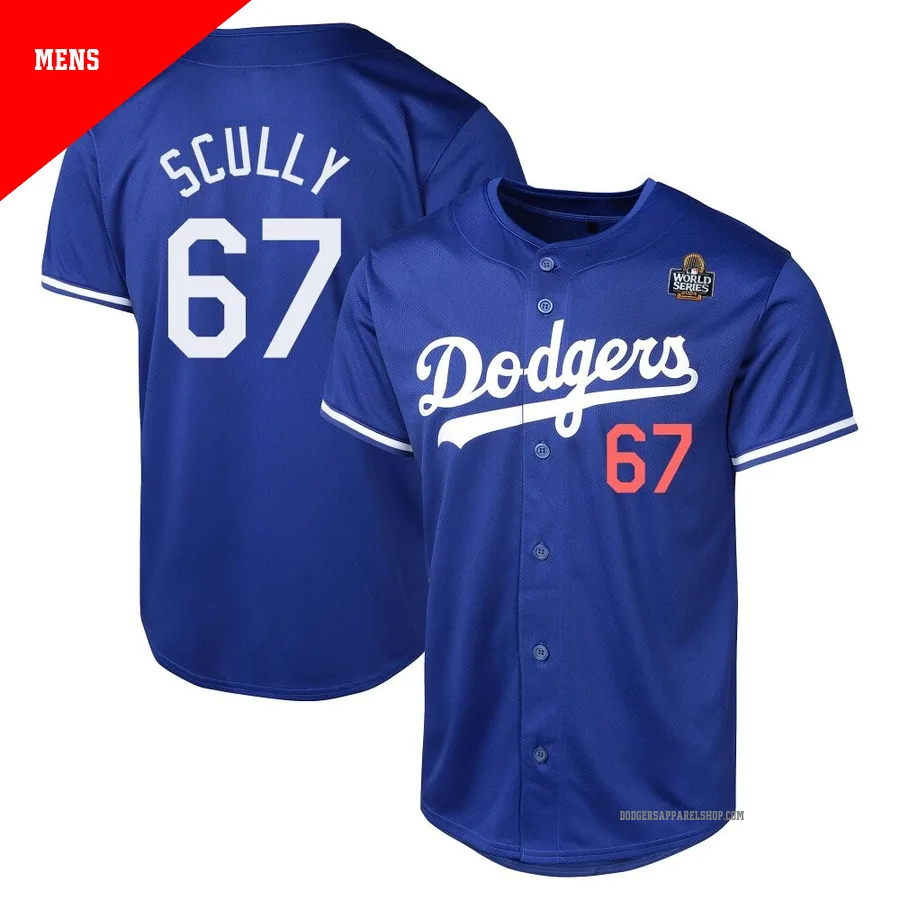 Men's Los Angeles Dodgers ＃67 Vin Scully Royal Limited Alternate 2024 World Series Jersey