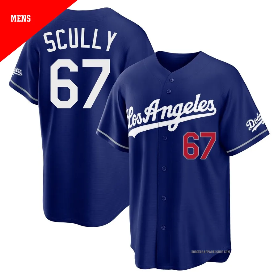 Men's Los Angeles Dodgers ＃67 Vin Scully Royal Limited Alternate Stadium Jersey