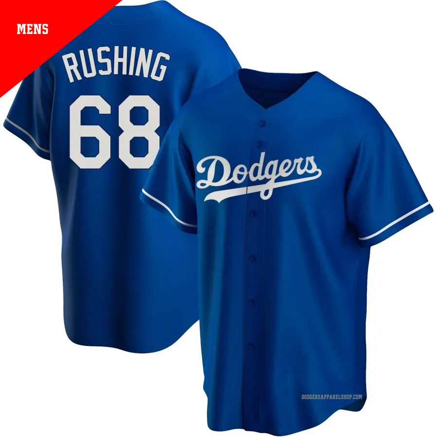Men's Los Angeles Dodgers ＃68 Dalton Rushing Royal Replica Alternate Jersey