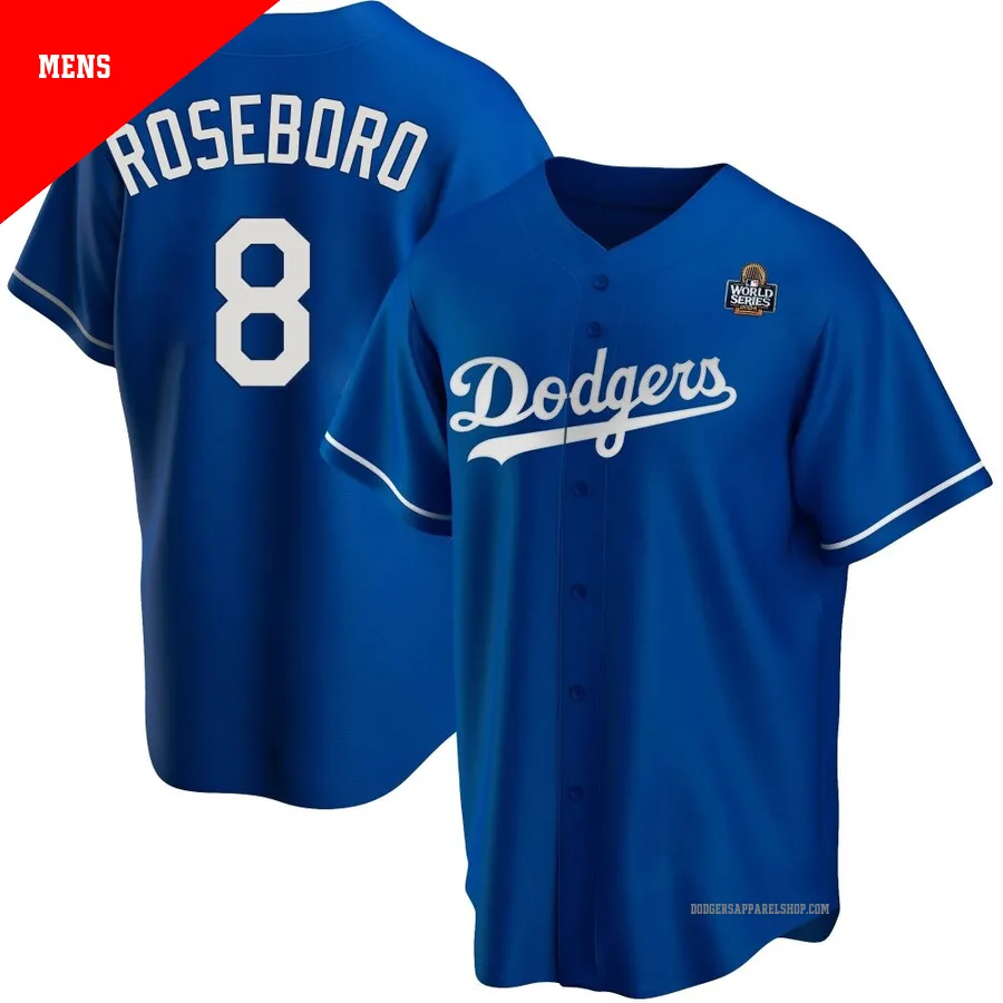 Men's Los Angeles Dodgers ＃8 John Roseboro Royal Replica Alternate 2024 World Series Jersey