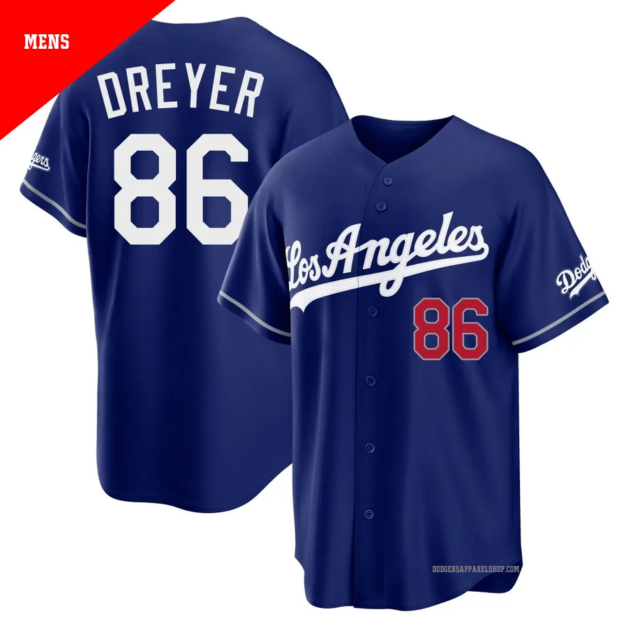 Men's Los Angeles Dodgers ＃86 Jack Dreyer Royal Limited Alternate Stadium Jersey