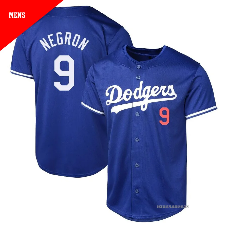 Men's Los Angeles Dodgers ＃9 Kristopher Negron Royal Limited Alternate Jersey